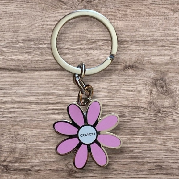 Coach Accessories - Coach Light Pink Floral Key Fob